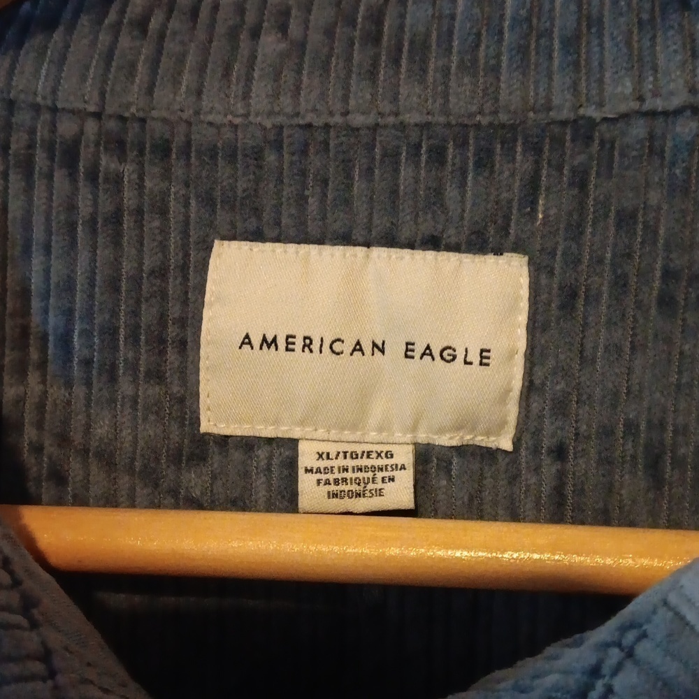 American Eagle Outfitters Velvet Corduroy Shacket XL blue - Picture 4 of 7